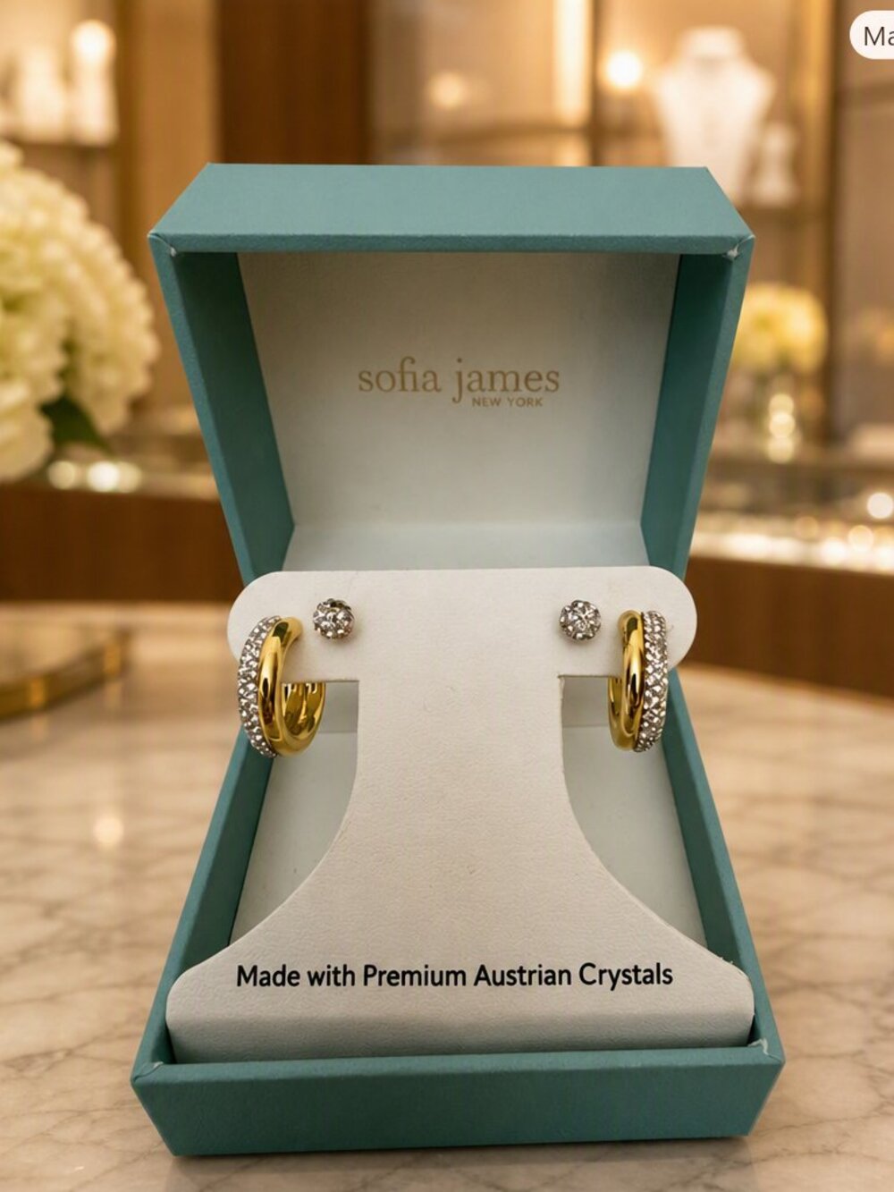 Sofia James Austrian Crystal Earring Set New In Box